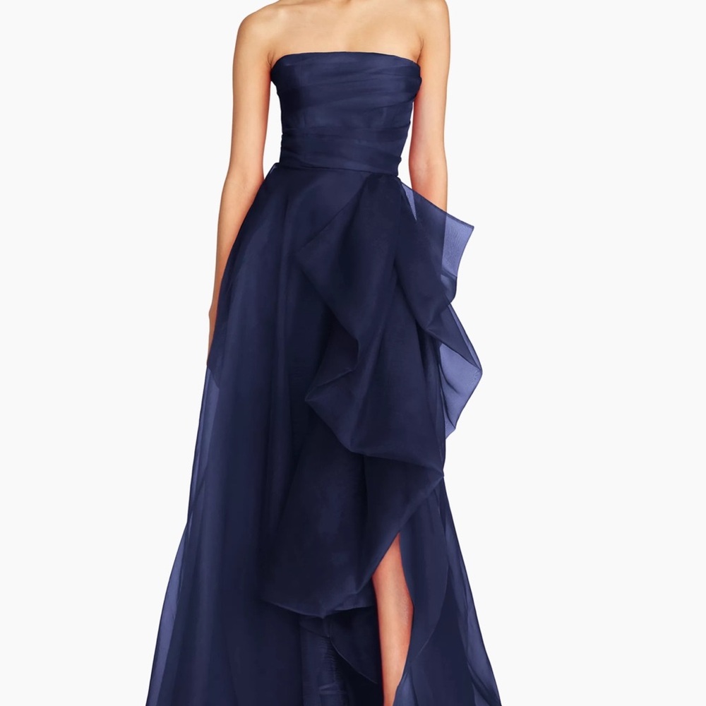Theia Blue Asymmetrical Maxi Dress for Cocktail